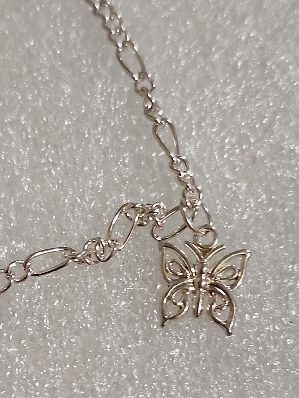 Hand Crafted Silver Butterfly Bracelet / Anklet - Silver Tone